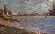 Georges Seurat Two Sides of the river oil painting reproduction